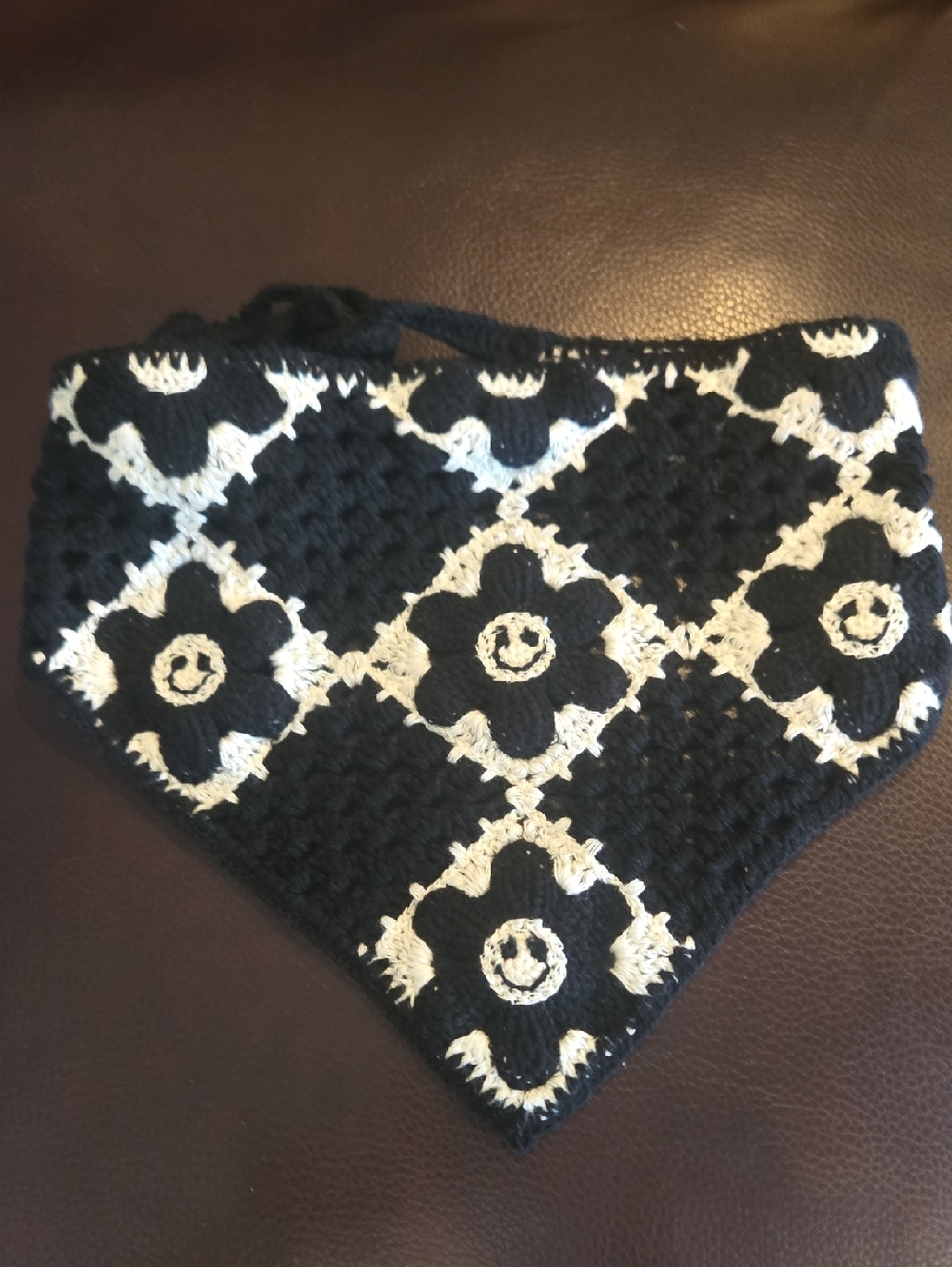 Wild Fable Black & White Crochet Bandana NWOT